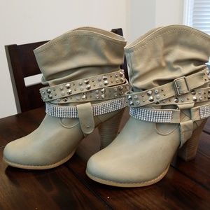 Dolce Rhinestone ankle mid calf boots